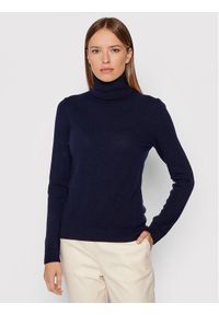 United Colors of Benetton - United Colors Of Benetton Golf 1002D2348 Granatowy Regular Fit. Typ kołnierza: golf. Kolor: niebieski. Materiał: wełna