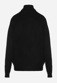 Born2be - Czarny Casualowy Golf z Wełną o Prostym Kroju Reiselia. Okazja: na co dzień. Typ kołnierza: golf. Kolor: czarny. Materiał: wełna. Styl: casual #4