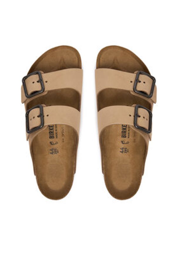 Birkenstock Klapki Arizona Wire Buckle 1031627 Beżowy. Kolor: beżowy. Materiał: skóra, nubuk