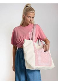 Sinsay - Torba materiałowa tote - kremowy. Kolor: kremowy