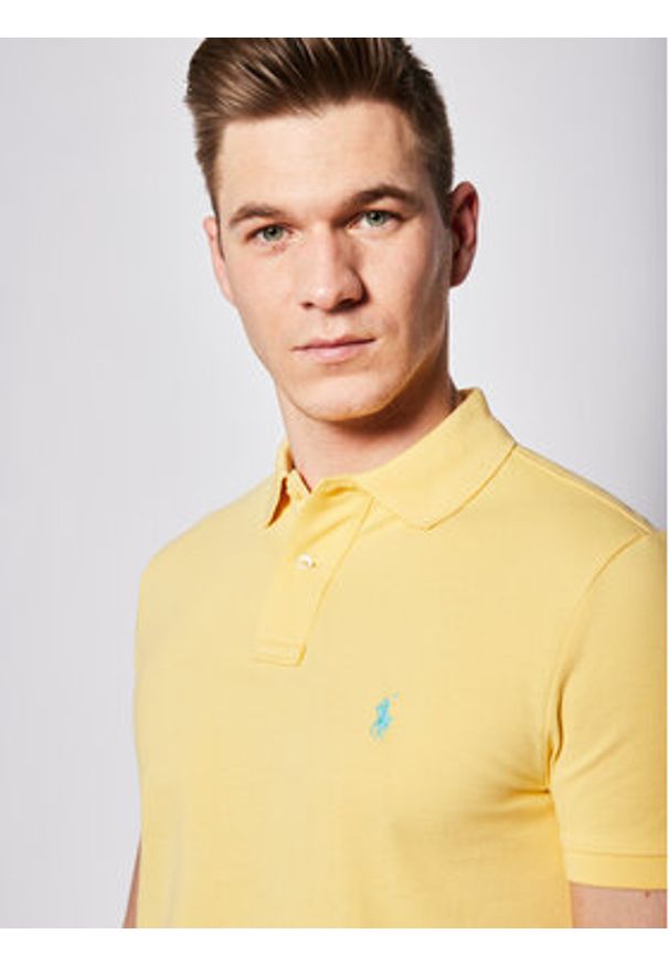 Polo Ralph Lauren Polo Core Replen 710782592 Żółty Custom Slim Fit. Typ kołnierza: polo. Kolor: żółty. Materiał: bawełna
