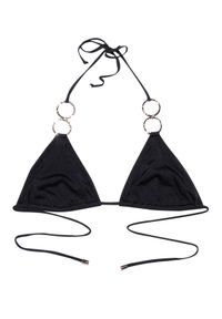 BEACH BUNNY - Top od bikini Nadia. Kolor: czarny. Materiał: materiał. Wzór: aplikacja #5
