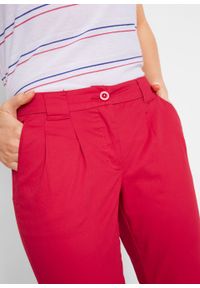 Spodnie chino ze stretchem bonprix czerwony. Kolor: czerwony. Materiał: bawełna #6