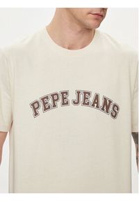 Pepe Jeans T-Shirt Clement PM509220 Beżowy Regular Fit. Kolor: beżowy. Materiał: bawełna #4