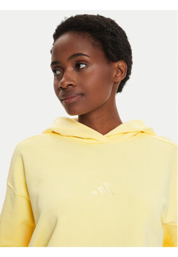 Adidas - adidas Bluza ALL SZN French Terry 3-Stripes IY6853 Żółty Regular Fit. Kolor: żółty. Materiał: bawełna