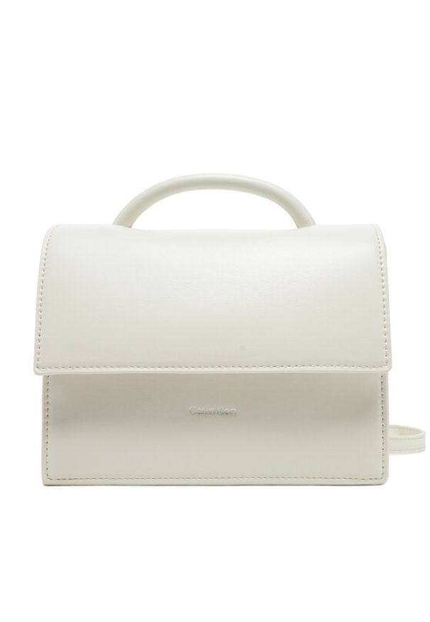 Calvin Klein Torebka Ck Linn Top Handle Crossbody K60K613162 Écru. Materiał: skórzane