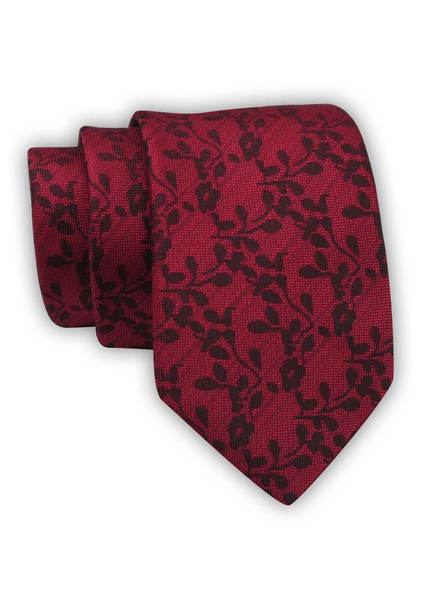 Krawat Alties (7 cm) - Czerwień, Wzór w Kwiaty. Kolor: czerwony. Materiał: tkanina. Wzór: kwiaty. Styl: elegancki, wizytowy