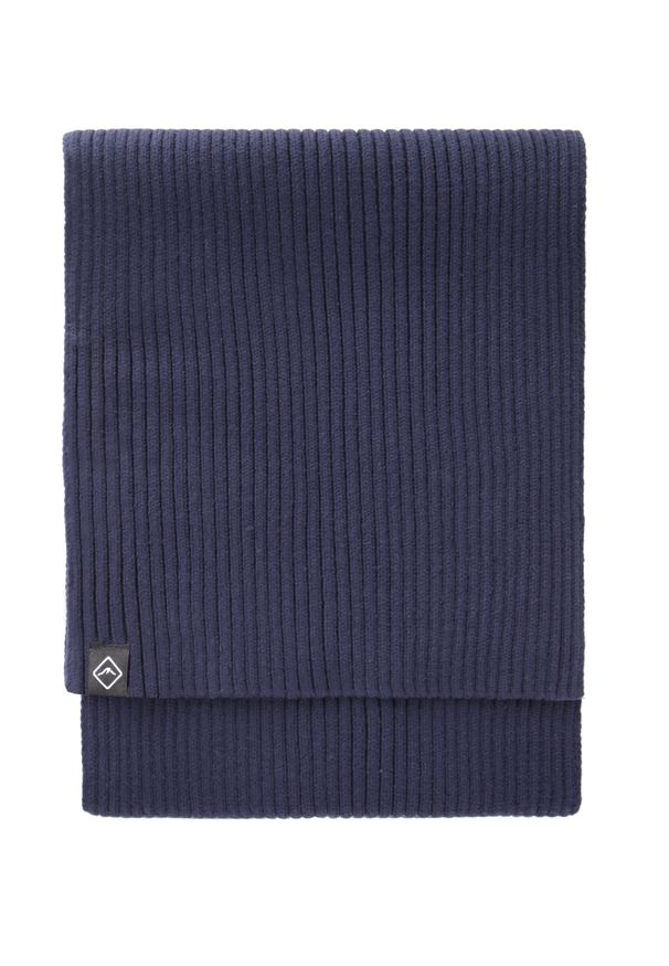 Volcano - Prążkowany szalik H-KENNY. Kolor: niebieski. Materiał: prążkowany. Sezon: zima. Styl: klasyczny, elegancki