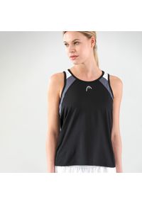 Head - Koszulka bez rękawów damska CLUB 22 Tank Top. Kolor: niebieski. Materiał: jersey, poliester, materiał. Długość rękawa: bez rękawów. Wzór: aplikacja. Sport: tenis