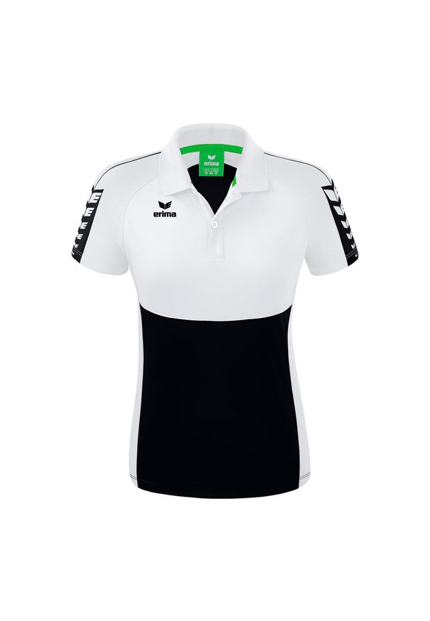 ERIMA - Damska koszulka polo Erima Six Wings. Typ kołnierza: polo. Kolor: biały, wielokolorowy, czarny. Materiał: materiał