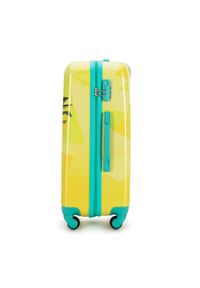 Wittchen - Średnia walizka z ABS-u z nadrukiem żółta. Kolor: żółty. Materiał: guma. Wzór: nadruk. Styl: wakacyjny #4