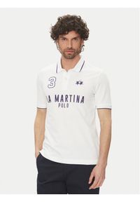La Martina Polo Yeshayahu MAP320 PK001 Biały Regular Fit. Typ kołnierza: polo. Kolor: biały. Materiał: bawełna