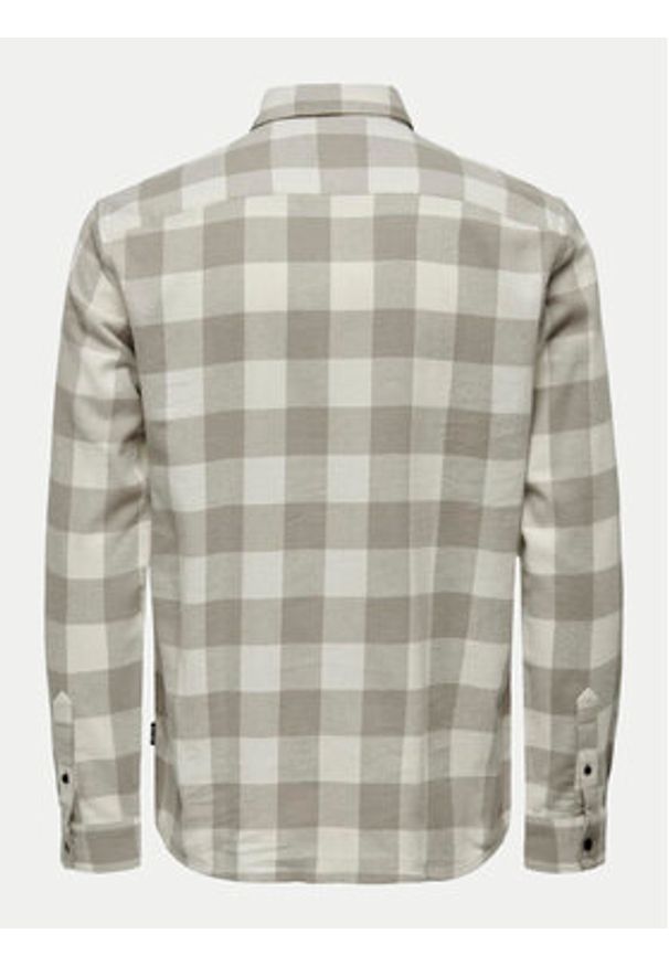 Only & Sons Koszula Gudmund 22007112 Beżowy Slim Fit. Kolor: beżowy. Materiał: bawełna