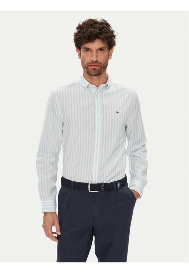 TOMMY HILFIGER - Tommy Hilfiger Koszula MW0MW39159 Błękitny Regular Fit. Kolor: niebieski. Materiał: bawełna