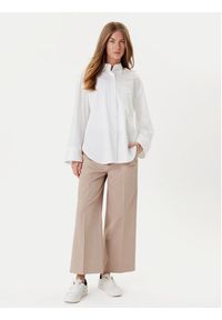 TOMMY HILFIGER - Tommy Hilfiger Spodnie materiałowe WW0WW45791 Beżowy Wide Leg. Kolor: beżowy. Materiał: bawełna #3