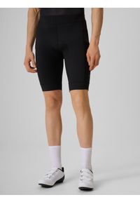 4f - 4F Spodenki kolarskie z żelową wkładką męskie - czarne S. Kolor: czarny. Materiał: skóra, materiał, włókno. Długość: krótkie. Sport: kolarstwo #2
