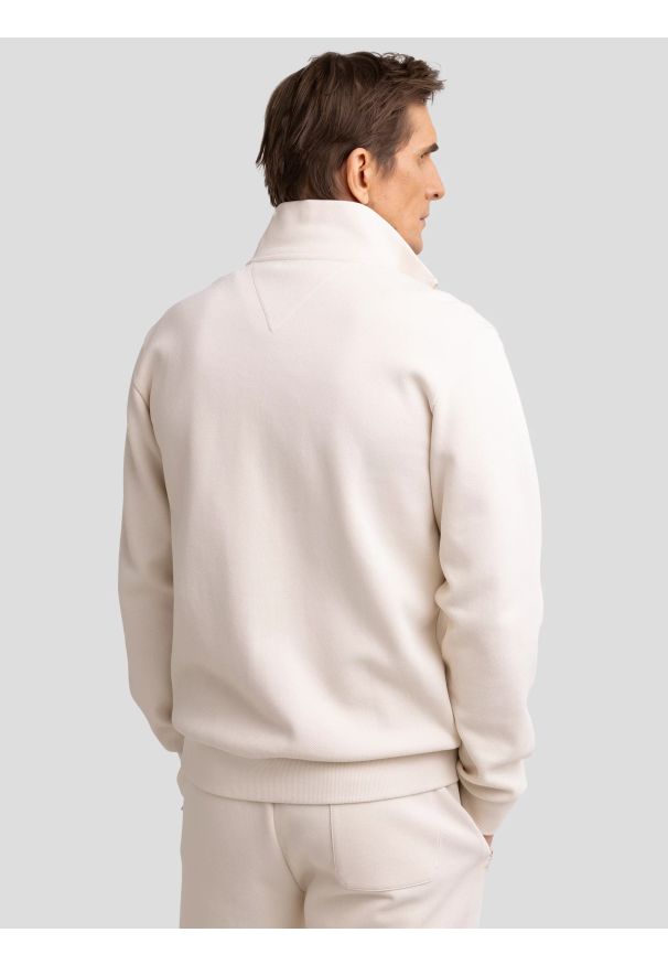 Big-Star - Bluza męska rozpinana ze stójką kremowa Wlador 103. Okazja: na co dzień. Typ kołnierza: kołnierzyk stójkowy. Kolor: kremowy. Materiał: dzianina. Wzór: ze splotem, nadruk. Styl: casual