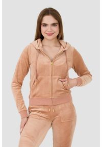 Juicy Couture - JUICY COUTURE Beżowa damska bluza Robertson Gold Hoodie, Rozmiar M. Kolor: beżowy #1