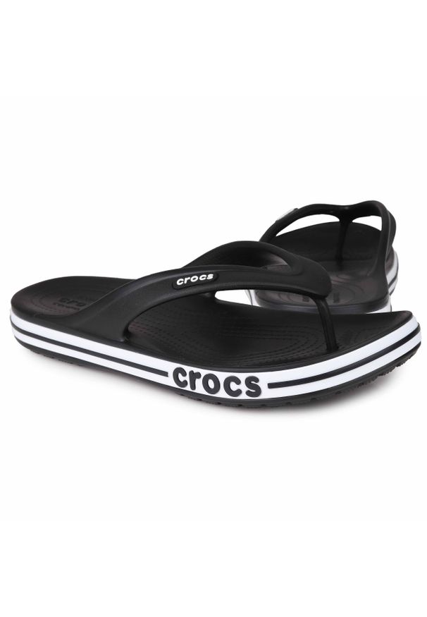 Japonki plażowe męskie plażowe Crocs BAYABAND FLIP. Okazja: na plażę. Kolor: czarny, biały, wielokolorowy. Styl: sportowy