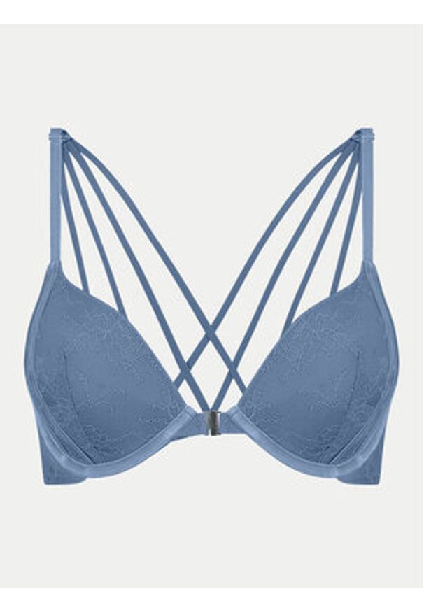 Hunkemöller Biustonosz z fiszbiną Molly 204620 Niebieski. Kolor: niebieski. Materiał: syntetyk