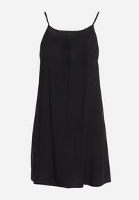 Born2be - Czarna Wiskozowa Sukienka na Regulowanych Ramiączkach Ulantia. Okazja: na co dzień. Kolor: czarny. Materiał: wiskoza. Długość rękawa: na ramiączkach. Sezon: lato. Styl: casual, elegancki #3