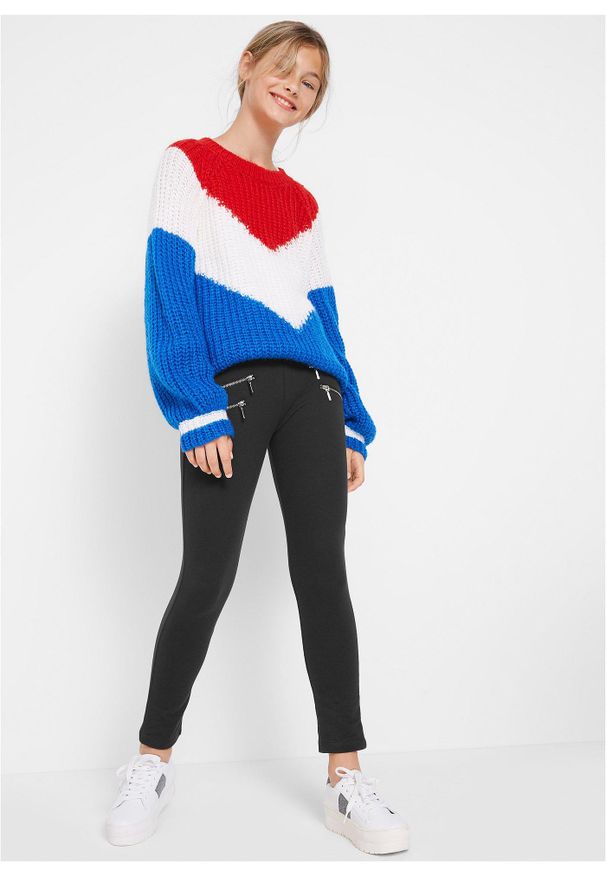 bonprix - Spodnie ze stretchem z elastycznego materiału z bawełną organiczną. Kolor: czarny. Materiał: materiał, bawełna