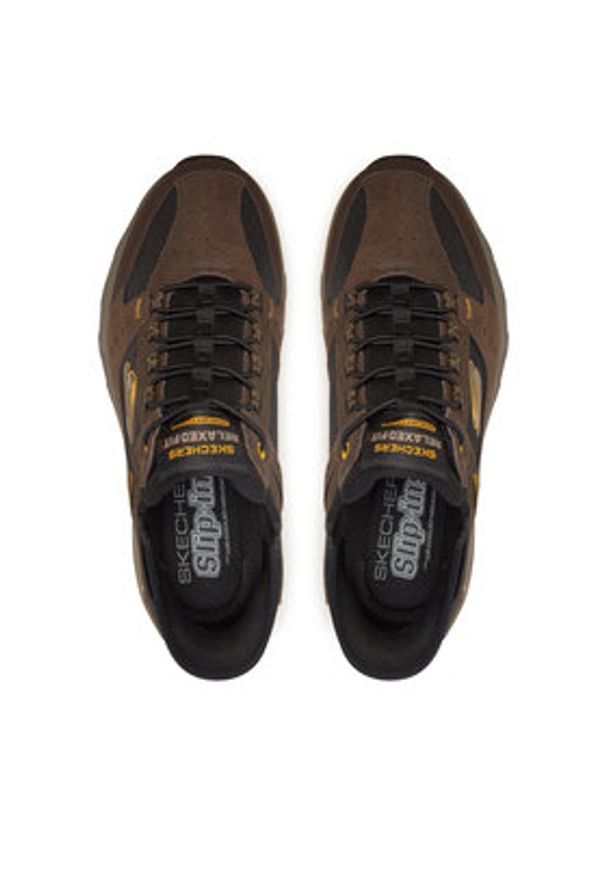 skechers - Skechers Sneakersy Oak Canyon 237450/BRBK Brązowy. Kolor: brązowy. Materiał: zamsz, skóra