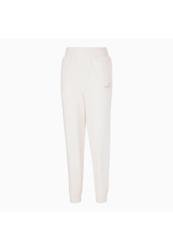 Spodnie damskie Puma ESS+ Embroidery High-Waist Pants FL. Stan: podwyższony. Kolor: biały. Sport: fitness