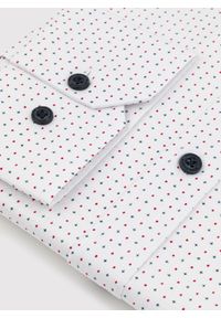 Pako Lorente - PAKO LORENTE – Biała koszula w granatowo-czerwony mikrowzór. Kolor: niebieski, czerwony, biały, wielokolorowy. Materiał: elastan, bawełna #3