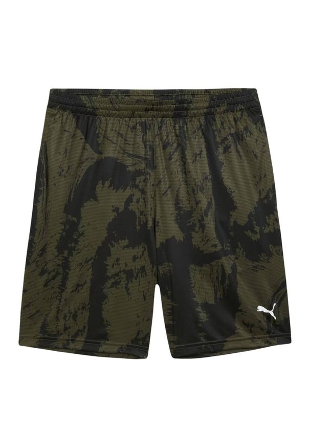 Puma - Męskie Spodenki Train All Day Z Nadrukiem Na Całej Powierzchni. Kolor: zielony. Wzór: nadruk. Sport: turystyka piesza