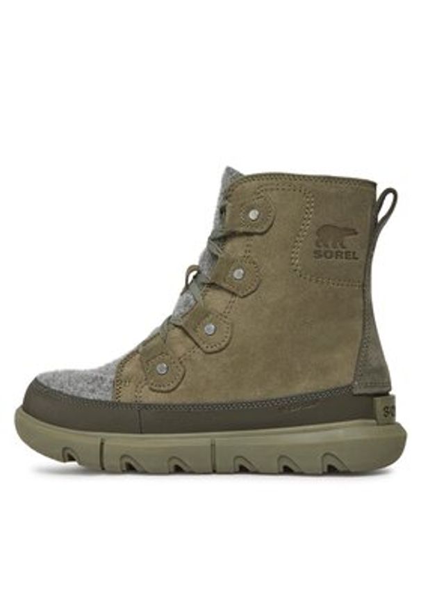 sorel - Sorel Śniegowce Explorer Next™ Joan Wp NL5069-397 Zielony. Kolor: zielony. Materiał: zamsz, skóra