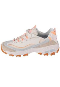 skechers - Buty sportowe Sneakersy damskie Skechers D'Lites - Bold Views. Zapięcie: sznurówki. Kolor: biały, wielokolorowy, beżowy. Materiał: tkanina, materiał, skóra, syntetyk. Szerokość cholewki: normalna. Sport: turystyka piesza