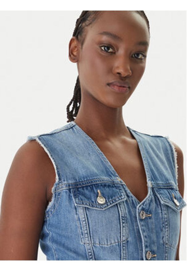 Liu Jo Sukienka jeansowa UA6123 D0309 Niebieski Regular Fit. Kolor: niebieski. Materiał: bawełna