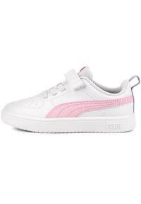 Puma - Buty sneakersy dziecięce dla dziewczynki białe ekoskóra PUMA RICKE AC PS. Kolor: różowy, biały, wielokolorowy. Sport: turystyka piesza