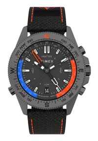 Timex zegarek TW2V03900 Expedition North Tide-Temp-Compass męski kolor srebrny. Kolor: czarny. Materiał: materiał, tworzywo sztuczne