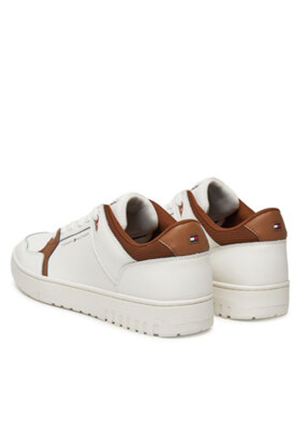 TOMMY HILFIGER - Tommy Hilfiger Sneakersy Basket Core Lite Lth Mix FM0FM05518 Écru. Materiał: skóra