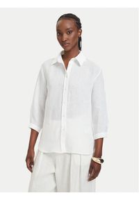 Marella Koszula Girello 2615111122 Biały Regular Fit. Kolor: biały. Materiał: len #1