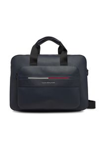 TOMMY HILFIGER - Tommy Hilfiger Torba na laptopa Th Foundation Computer Bag AM0AM13198 Granatowy. Kolor: niebieski. Materiał: skóra