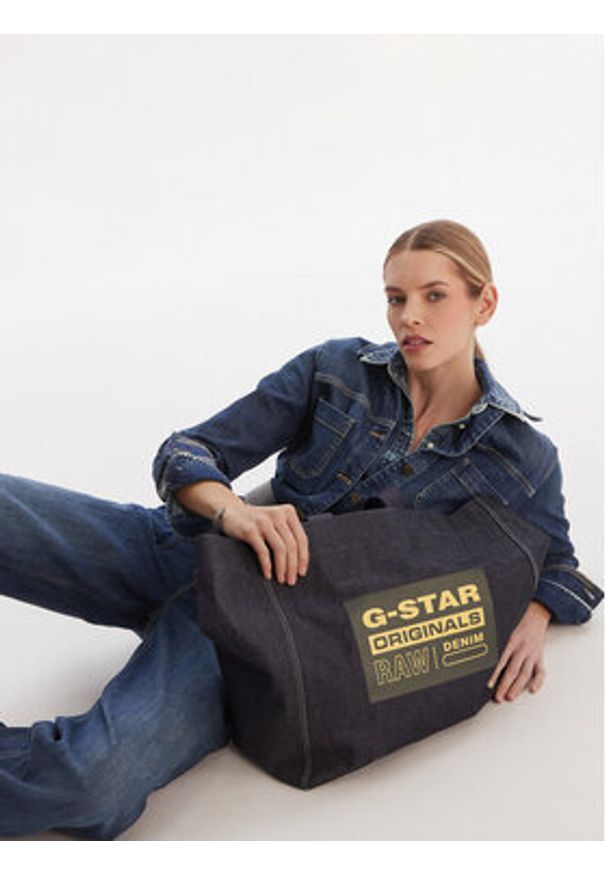 Guess Jeans Kombinezon W5BD97 D0026 Granatowy Wide Leg. Kolor: niebieski. Materiał: bawełna