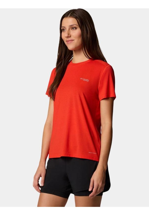 columbia - Koszulka sportowa damska Columbia W Endless Trail Running Tech. Kolor: czerwony. Sport: bieganie