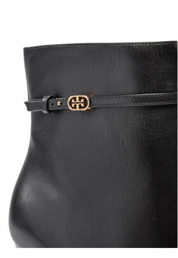 Tory Burch Botki Double T Buckle 158092-006 Czarny. Kolor: czarny. Materiał: skóra