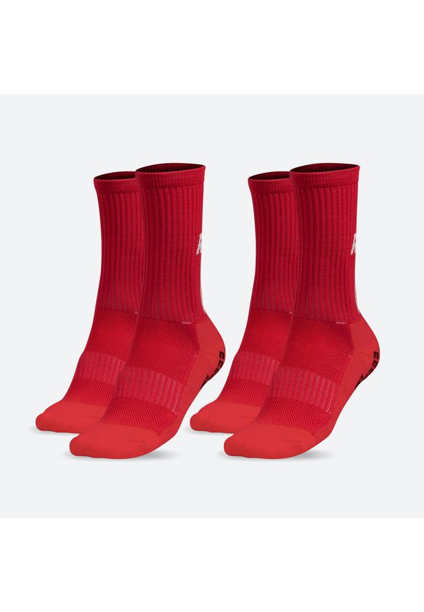 RINAT - Sportowa skarpeta antypoślizgowa ANTISLIP SOCKS dla dorosłych Czerwony Zestaw 2. Kolor: czerwony. Sport: piłka nożna