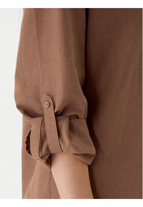 Calvin Klein Jeans Koszula LV044E195G Brązowy Regular Fit. Kolor: brązowy. Materiał: bawełna