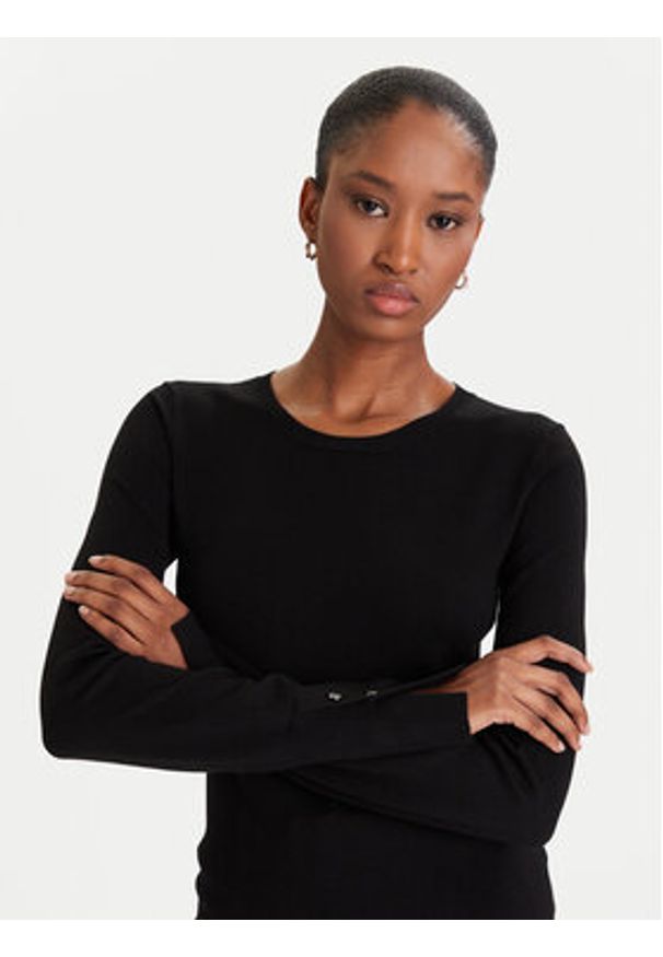 Guess Sweter Elinor W2YR30 Z2V62 Czarny Regular Fit. Kolor: czarny. Materiał: wiskoza