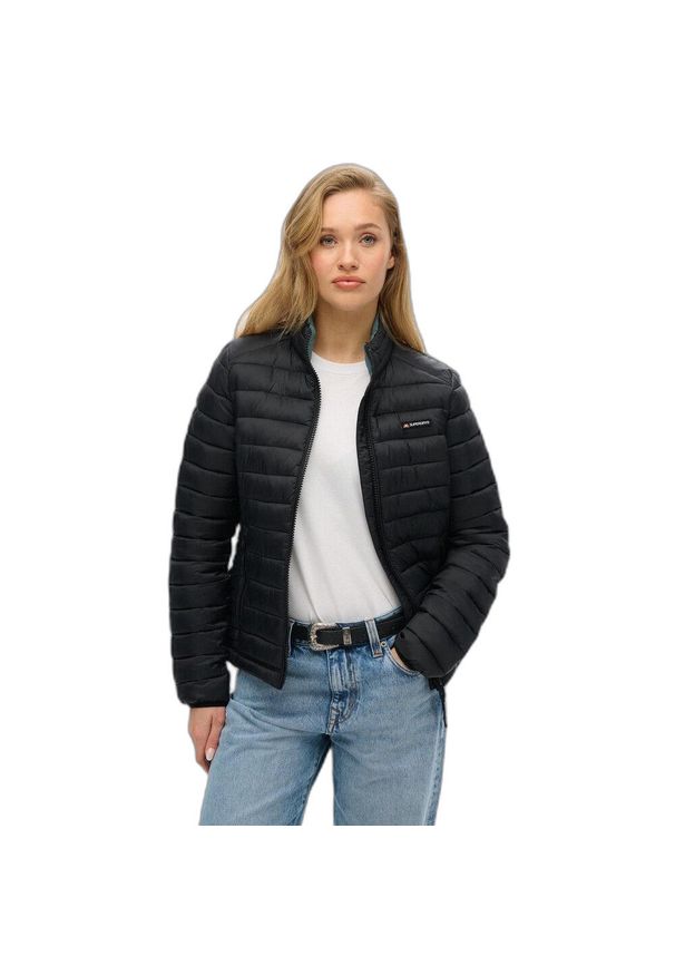 Damska kurtka puchowa Superdry Fuji Lite Padded. Kolor: czarny. Materiał: puch. Długość rękawa: długi rękaw