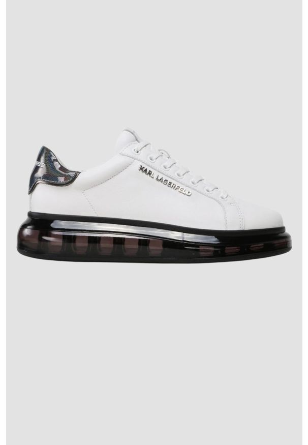 Karl Lagerfeld - KARL LAGERFELD Białe męskie sneakersy KAPRI KUSHION Lo Lace Lthr, Rozmiar 45. Kolor: biały