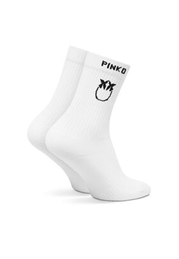 Pinko - PINKO Skarpety długie Noirvegia 106071 A302 Biały. Kolor: biały. Materiał: bawełna