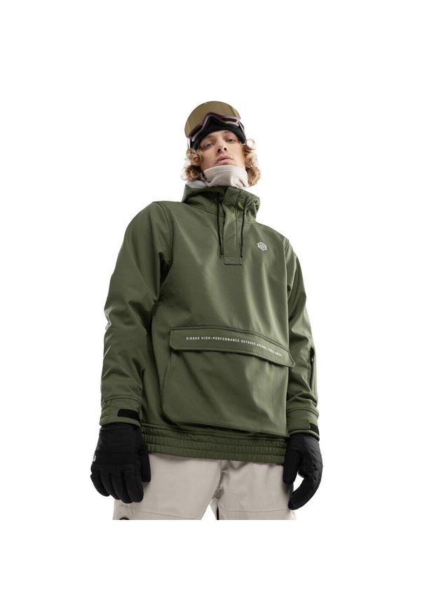 SIROKO - Męska kurtka snowboardowa Sporty zimowe Siroko W3 Robson. Kolor: zielony. Materiał: softshell, materiał. Sezon: zima. Sport: snowboard