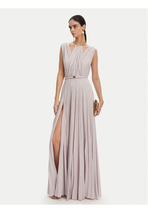 Elisabetta Franchi Sukienka wieczorowa AB-R21-52E2 Fioletowy Regular Fit. Kolor: fioletowy. Materiał: wiskoza. Styl: wizytowy