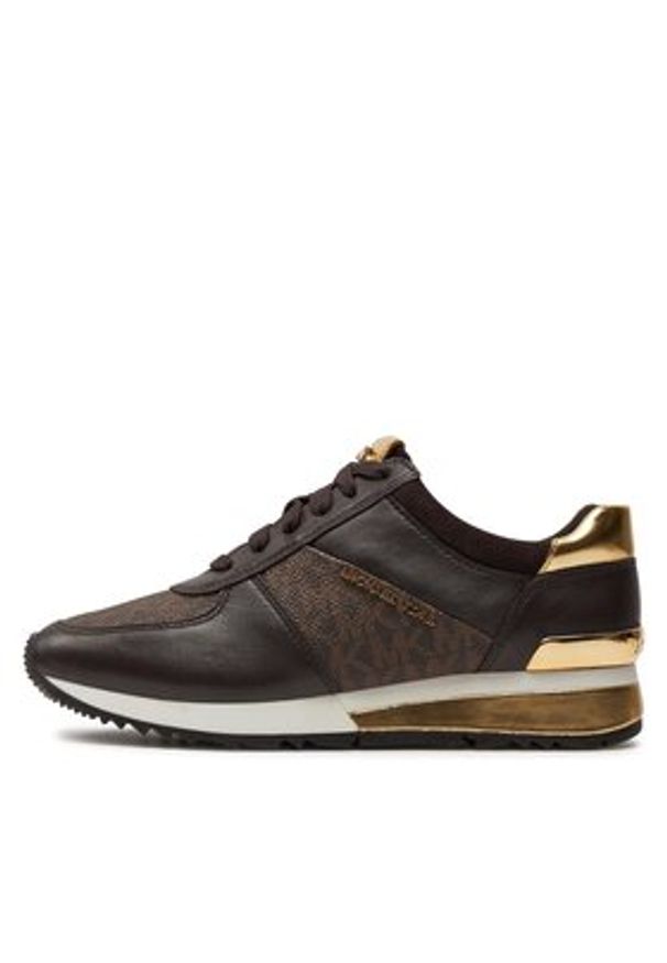 MICHAEL Michael Kors Sneakersy Allie Wrap Trainer 43R6ALFP2B Brązowy. Kolor: brązowy. Materiał: skóra